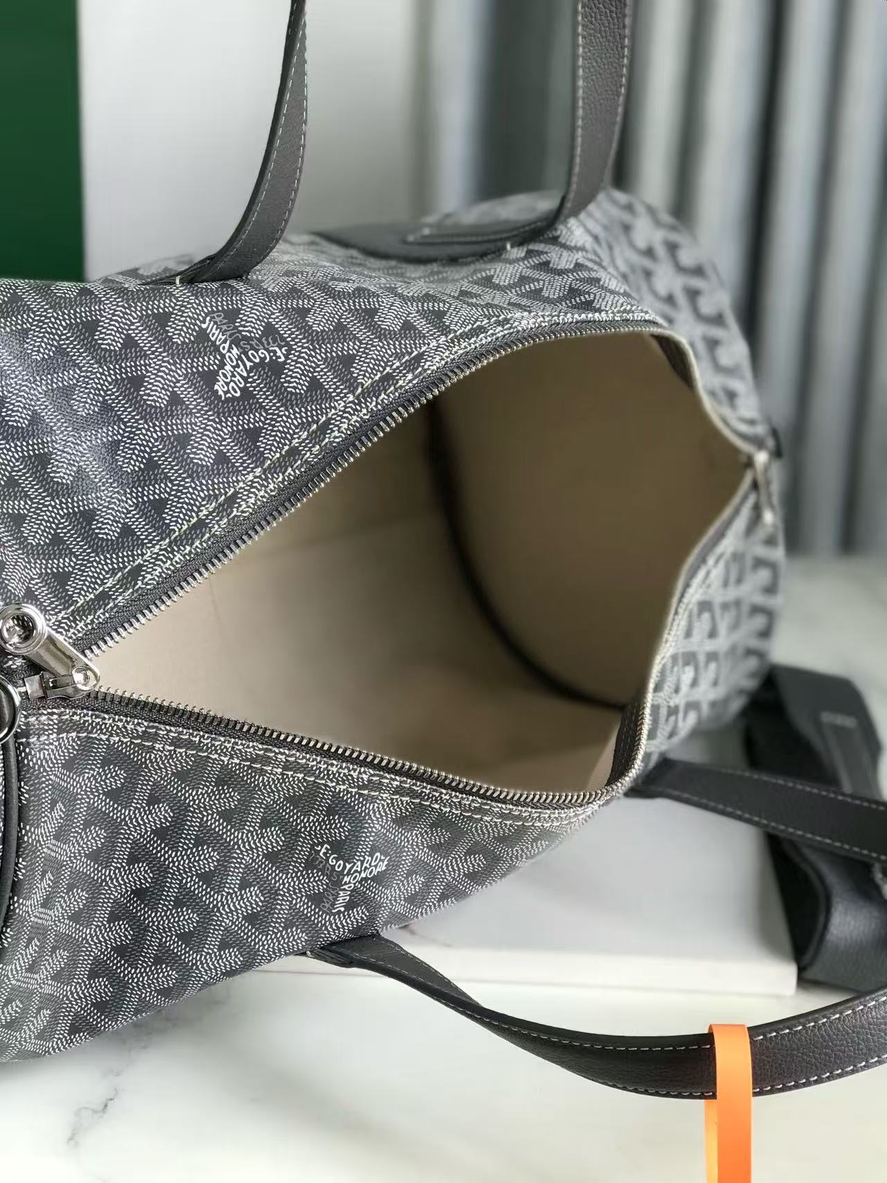 Goyard 2026 Barrel 40 Sport Bag Grey Canvas