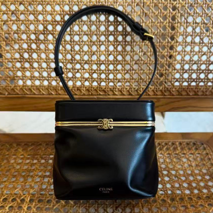 Celine 2026 Cube Bag 12.5cm Black Supple Calfskin