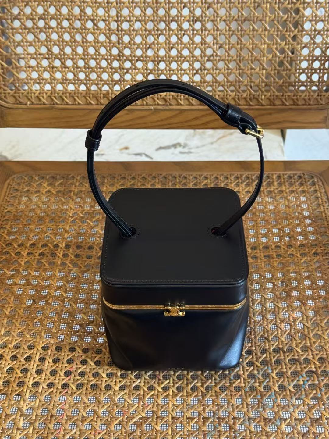 Celine 2026 Cube Bag 12.5cm Black Supple Calfskin