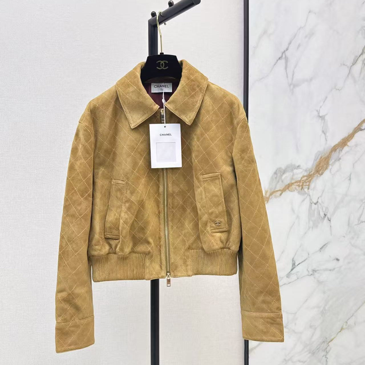 Chanel 2026 Jacket Fango Beige Suede Sheepskin