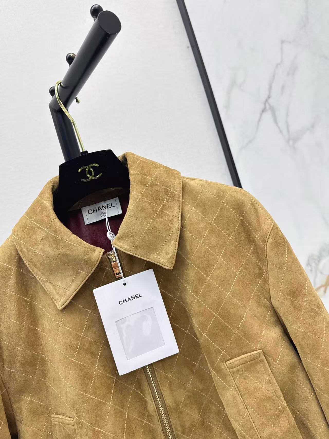 Chanel 2026 Jacket Fango Beige Suede Sheepskin