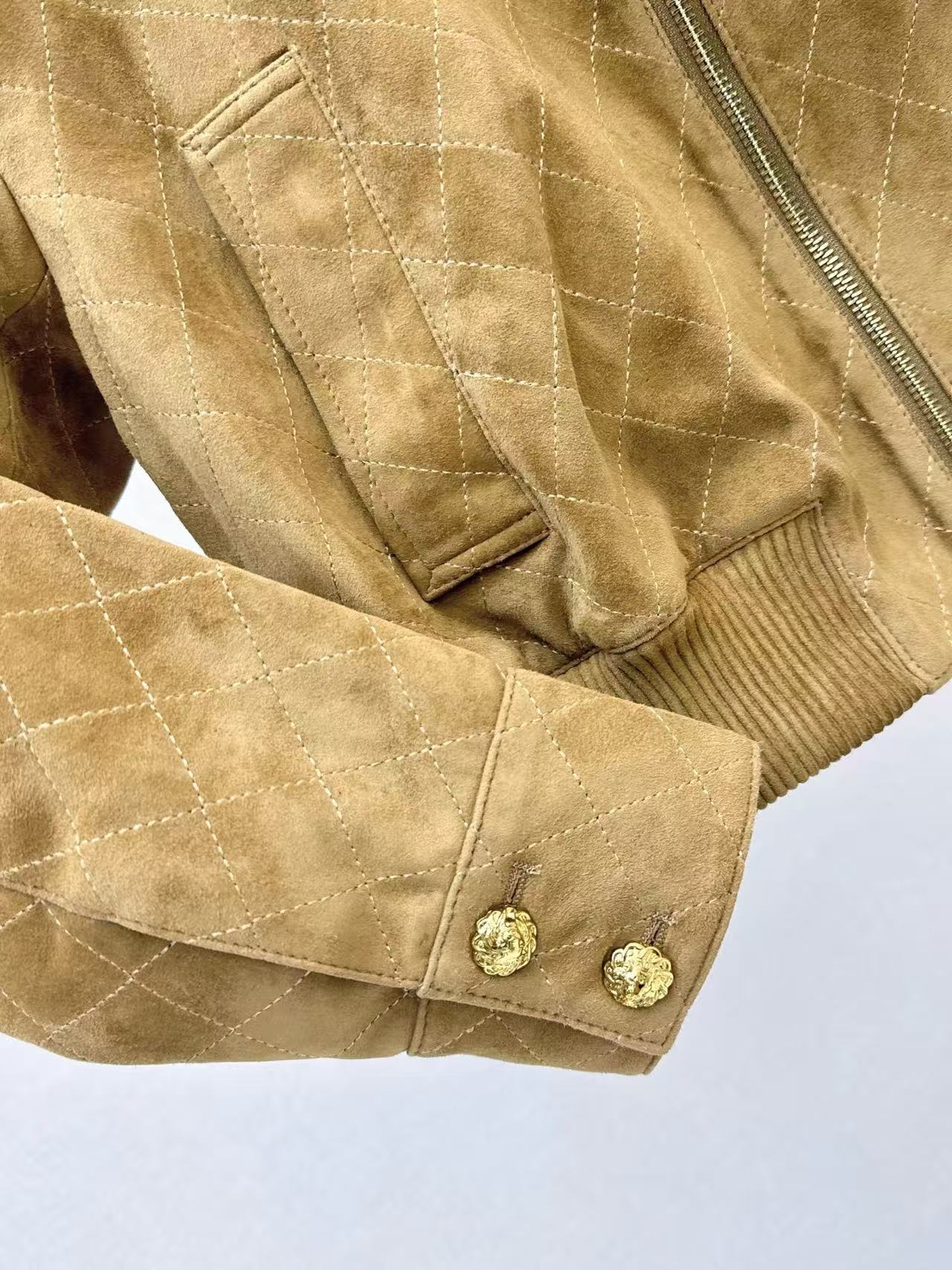 Chanel 2026 Jacket Fango Beige Suede Sheepskin