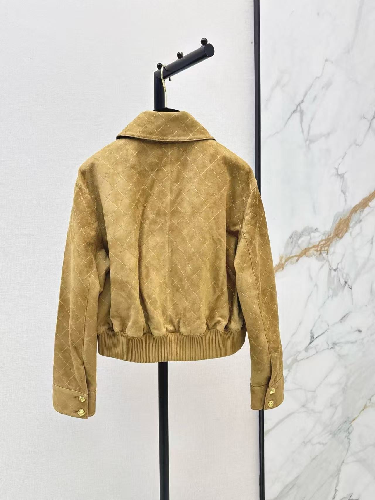 Chanel 2026 Jacket Fango Beige Suede Sheepskin
