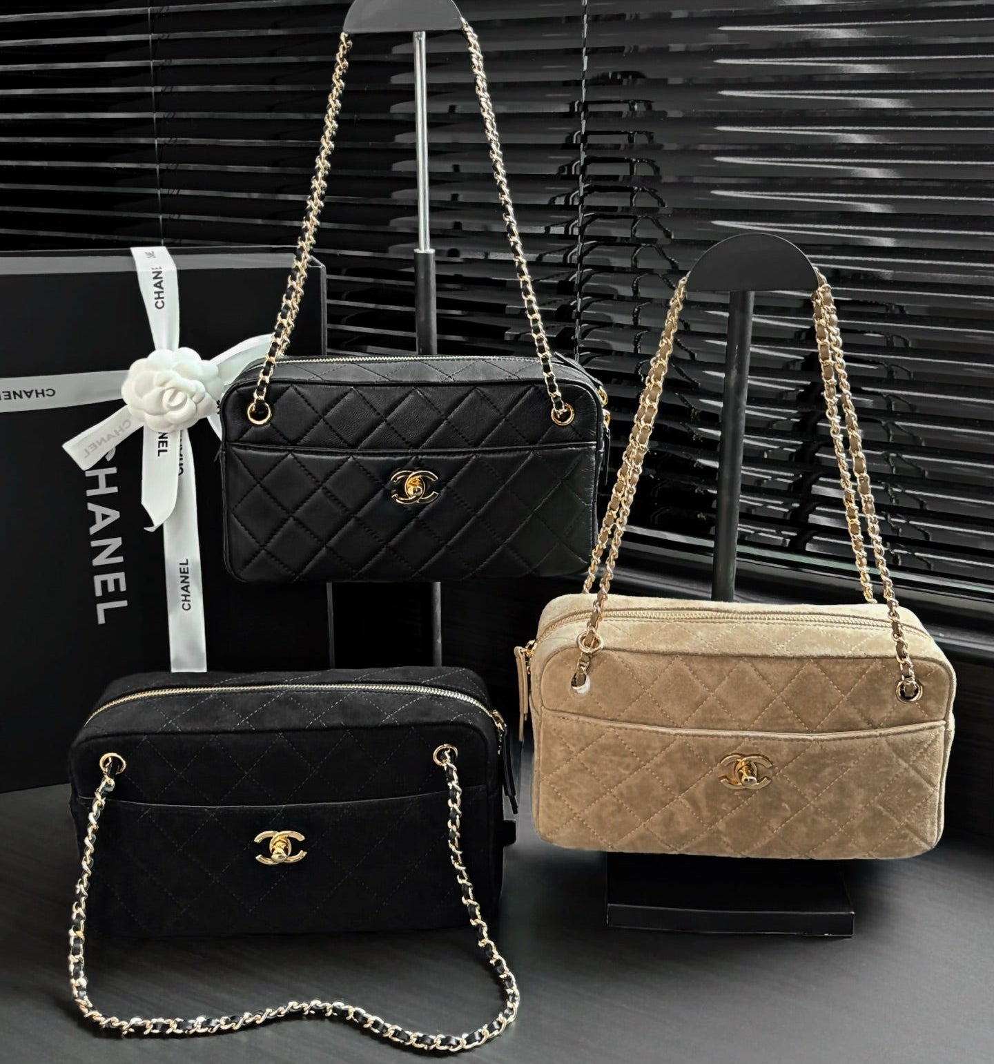 Chanel 2026 Camera Bag 24.5cm Suede Lambskin