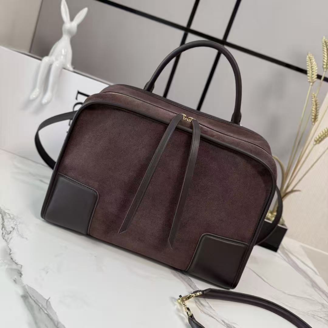 Loewe 2026 Amazona 180 Bag 28cm Red-brown Suede Leather