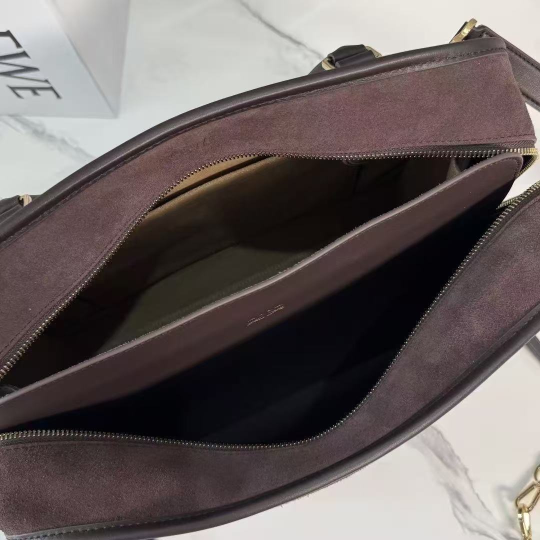 Loewe 2026 Amazona 180 Bag 28cm Red-brown Suede Leather