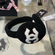 Chanel Shearling CC Black Earmuffs