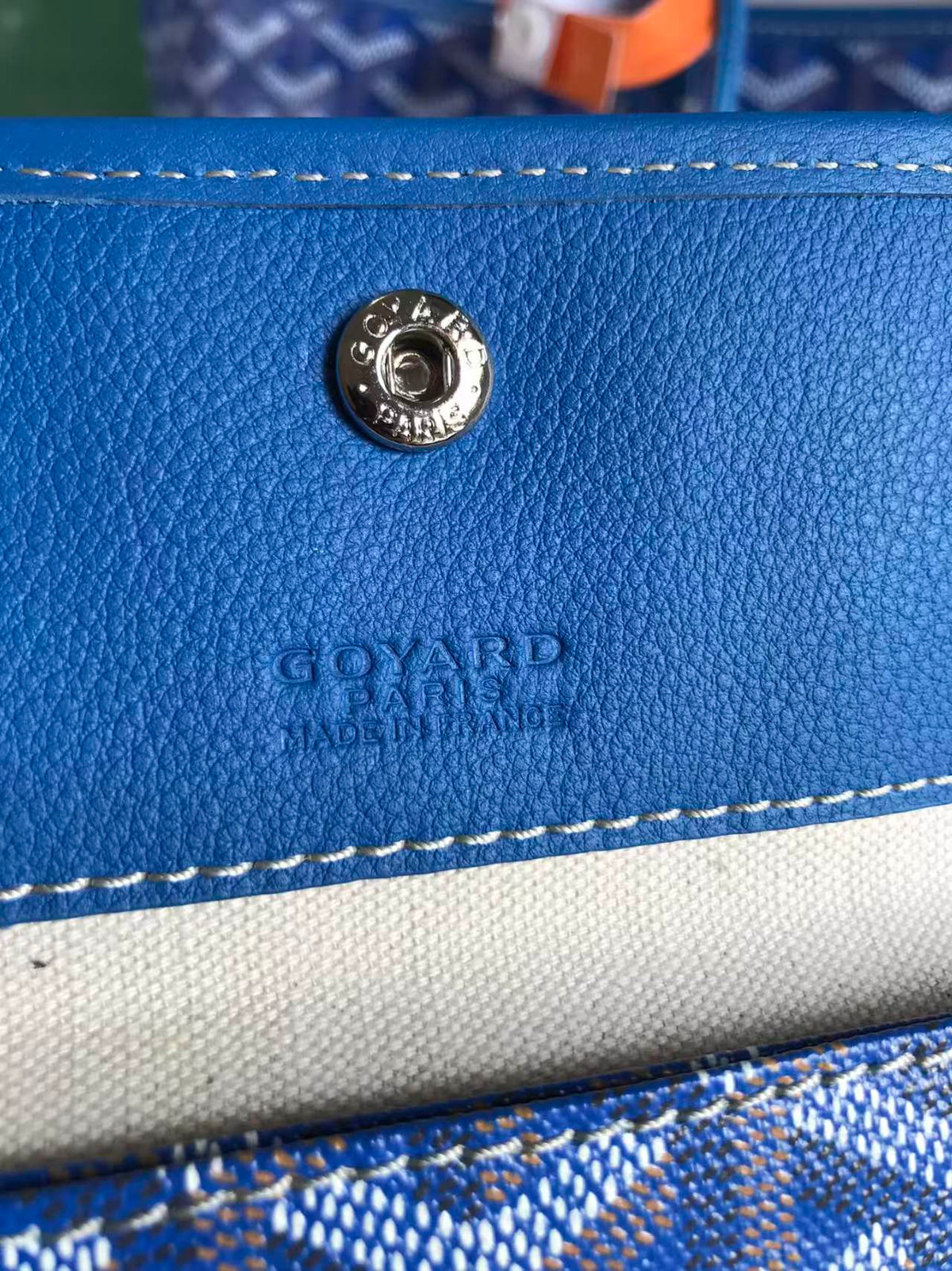 Goyard 2026 Saint Louis PM Tote Bag Blue Goyardine Canvas & Chevroches Calfskin
