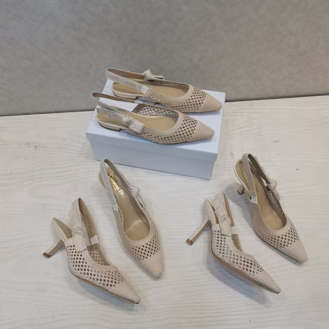 CD 25 J'Adior Slingback Heel Mesh and Leather 237890