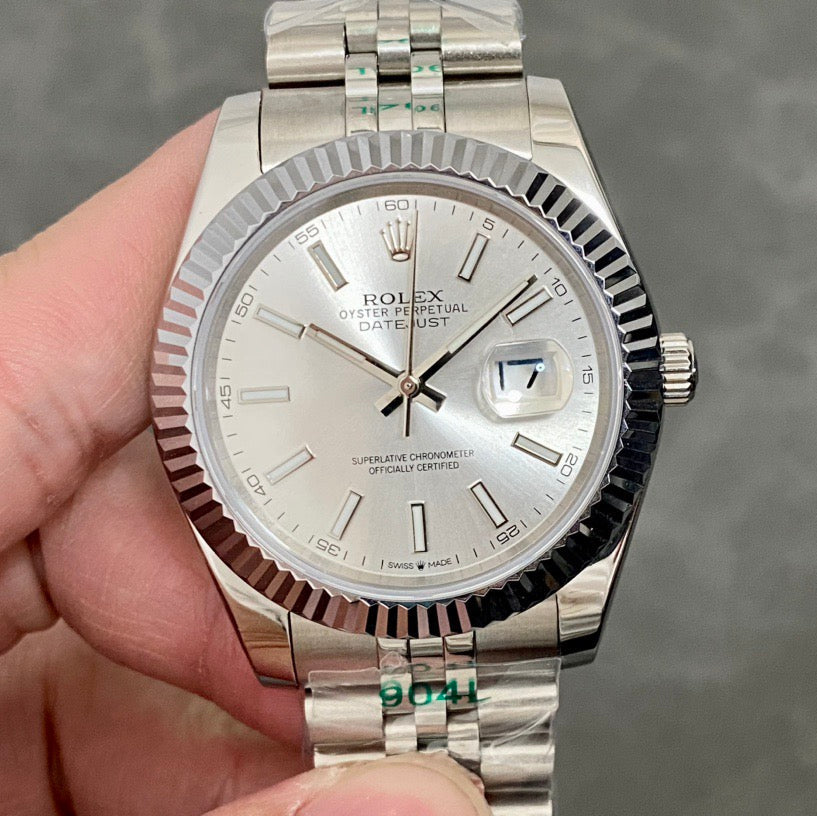 Rolex Datejust Watch Stainless Steel Case Silver Dial