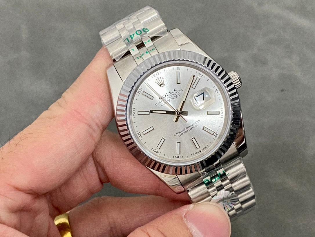 Rolex Datejust Watch Stainless Steel Case Silver Dial