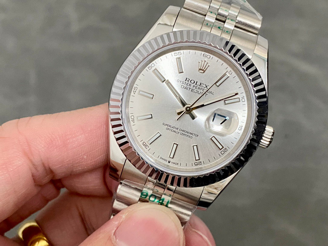 Rolex Datejust Watch Stainless Steel Case Silver Dial