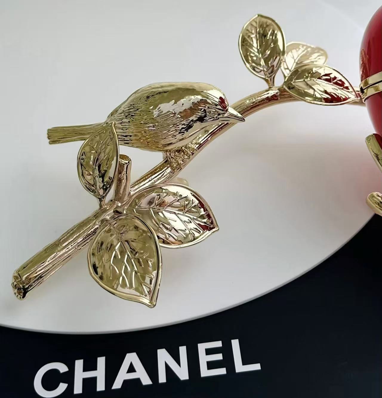 Chanel 2026 Minaudiere Apple Bag Red Lacquered Metal And Glass Enamel