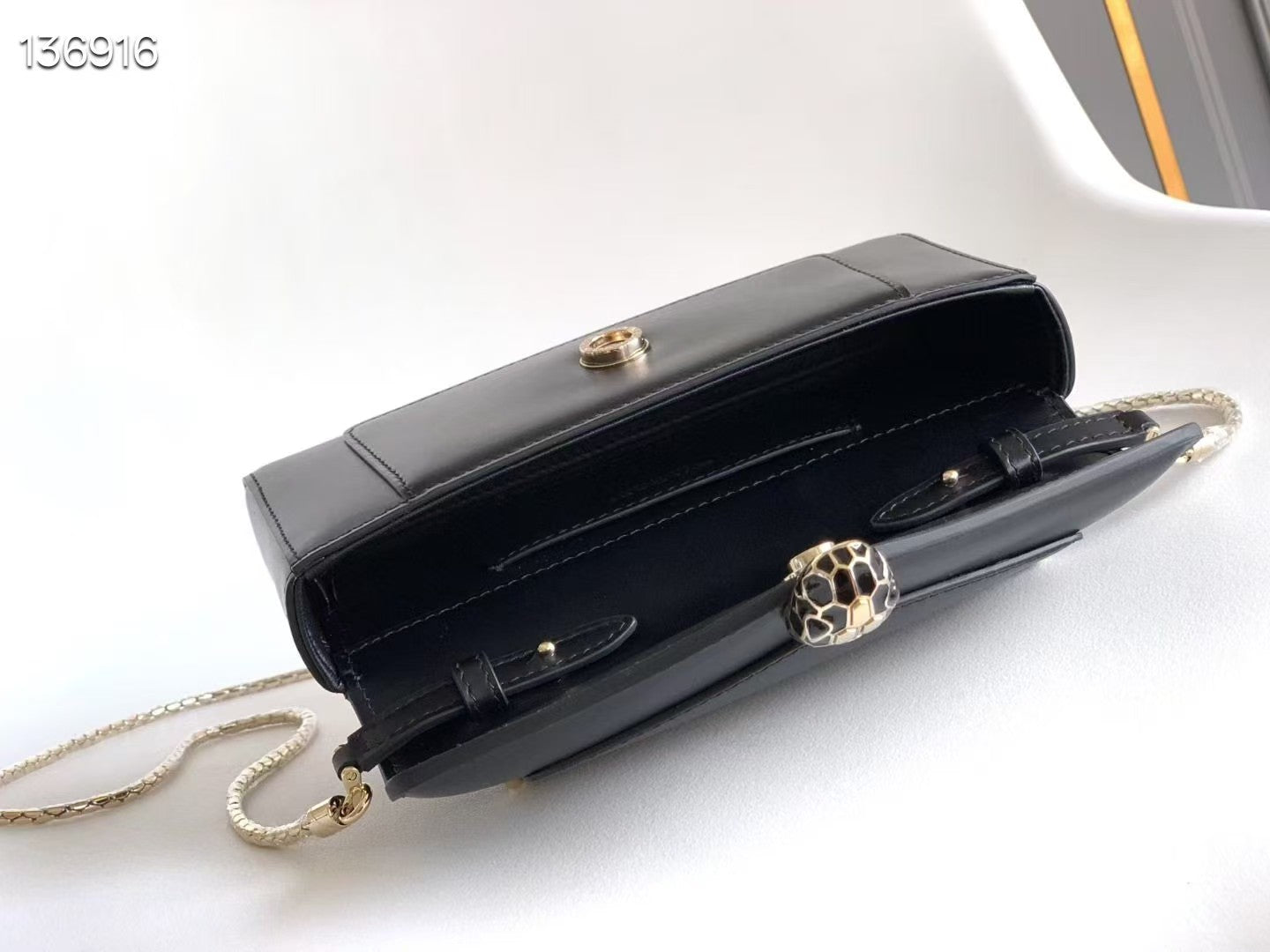 Bvlgari 2026 Serpenti Leather Phone Case 19cm Black Calfskin