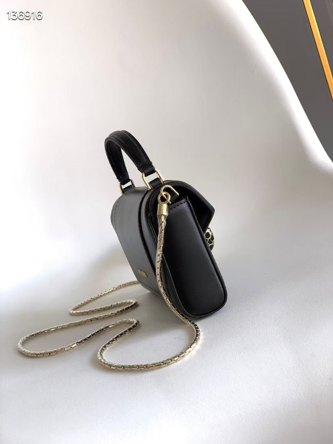 Bvlgari 2026 Serpenti Leather Phone Case 19cm Black Calfskin