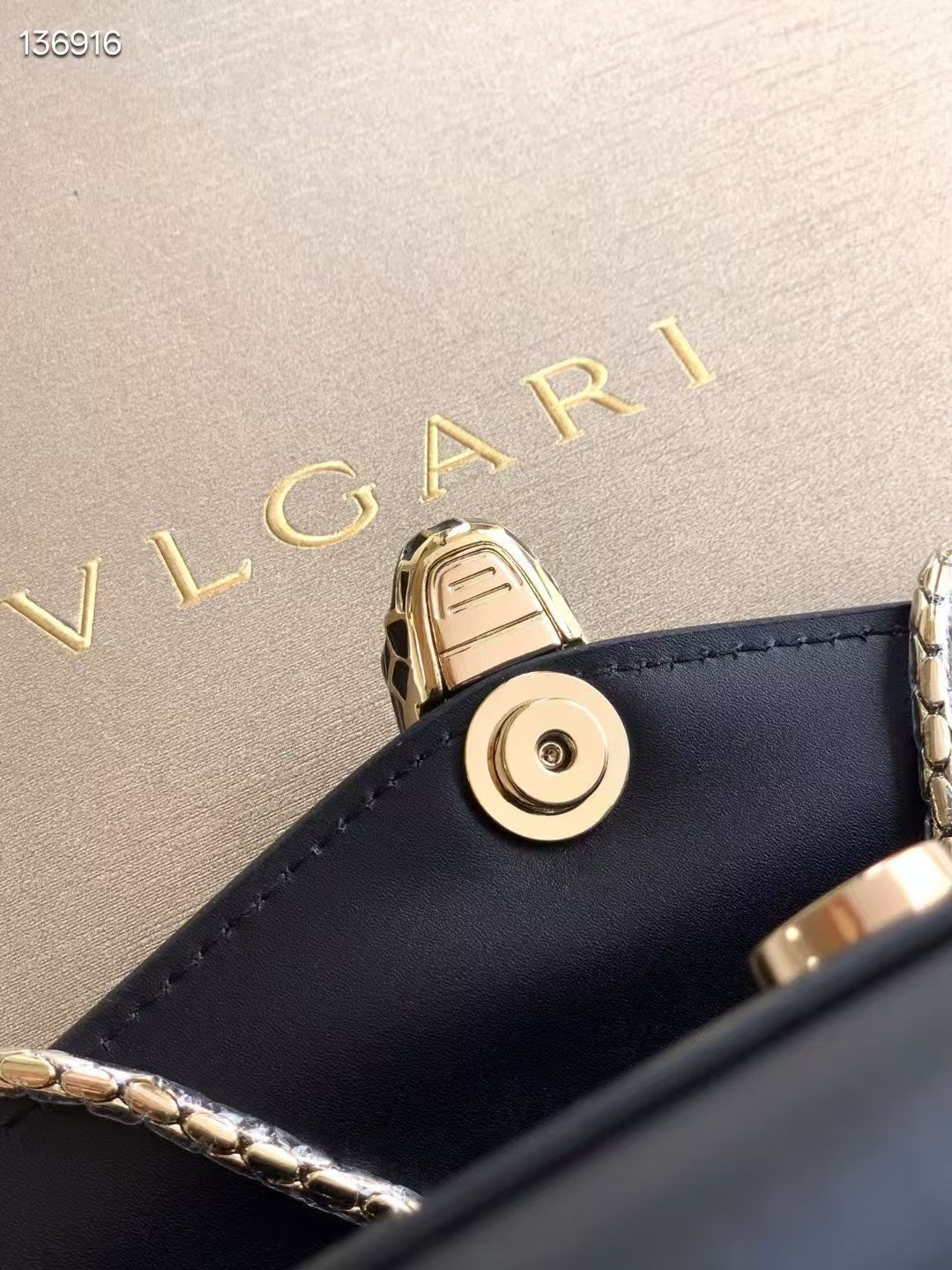 Bvlgari 2026 Serpenti Leather Phone Case 19cm Black Calfskin