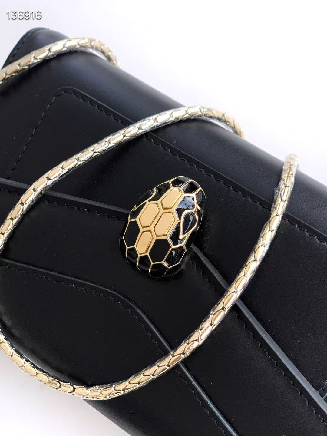 Bvlgari 2026 Serpenti Leather Phone Case 19cm Black Calfskin