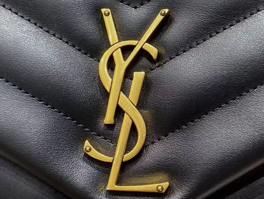 Saint Laurent 2026 Loulou Bag 31cm Black Gold Quilted Leather