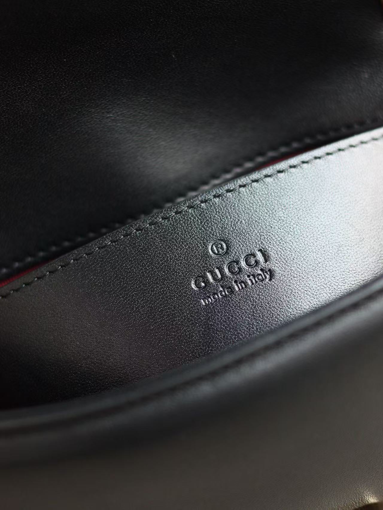 Gucci 2026 GG Marmont Bag 22.5cm Black Lambskin