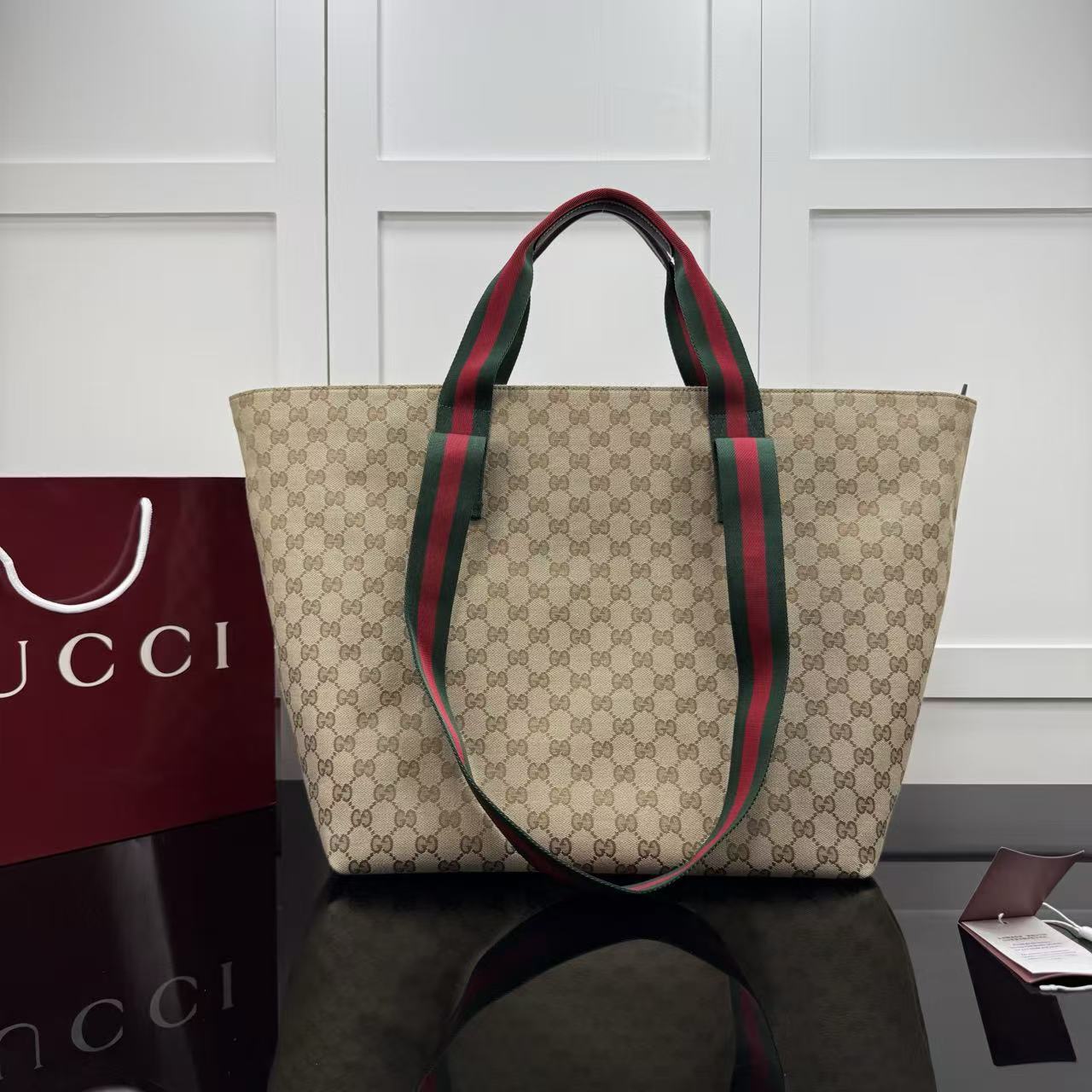Gucci 2026 Tote Bag 36cm Sand Brown Canvas