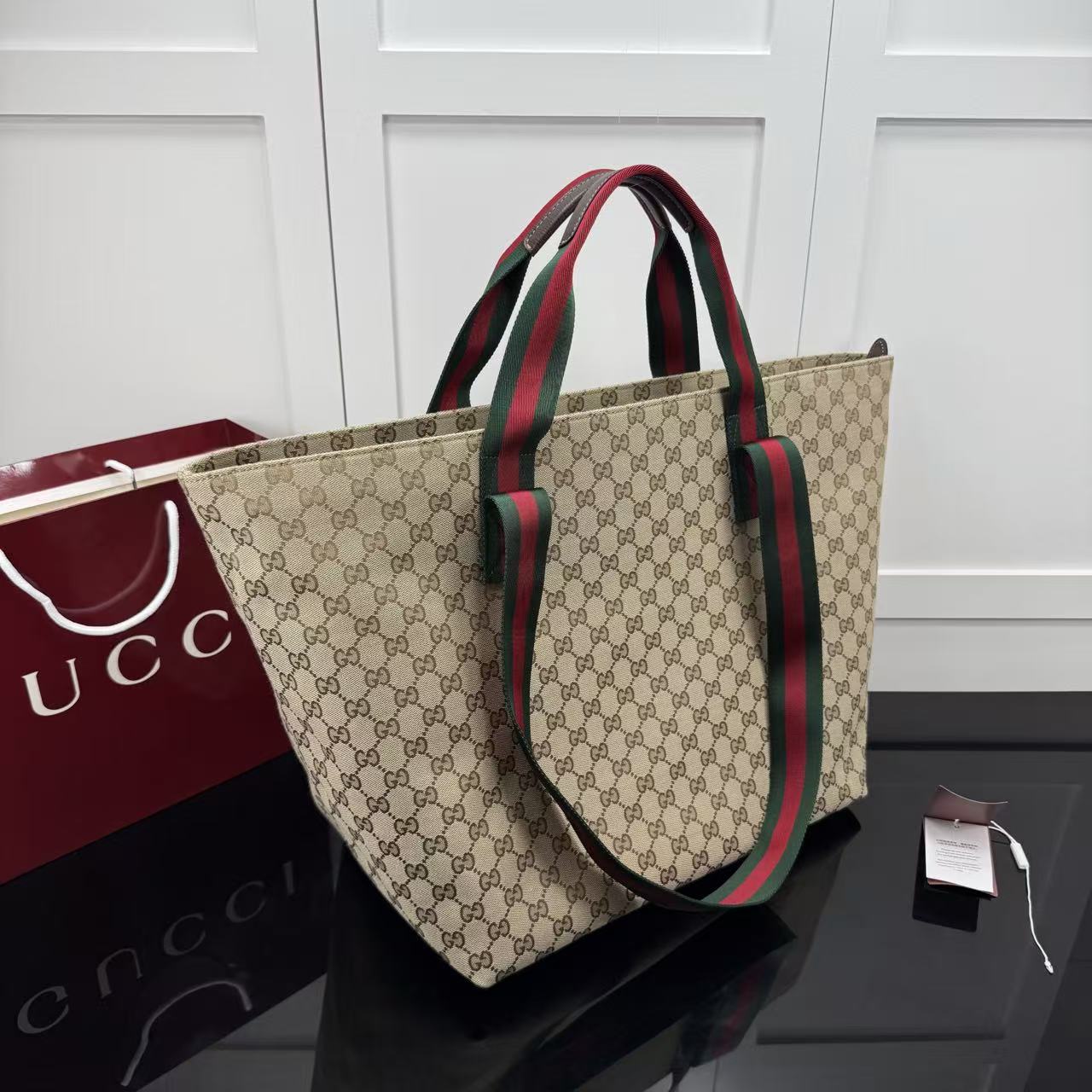Gucci 2026 Tote Bag 36cm Sand Brown Canvas