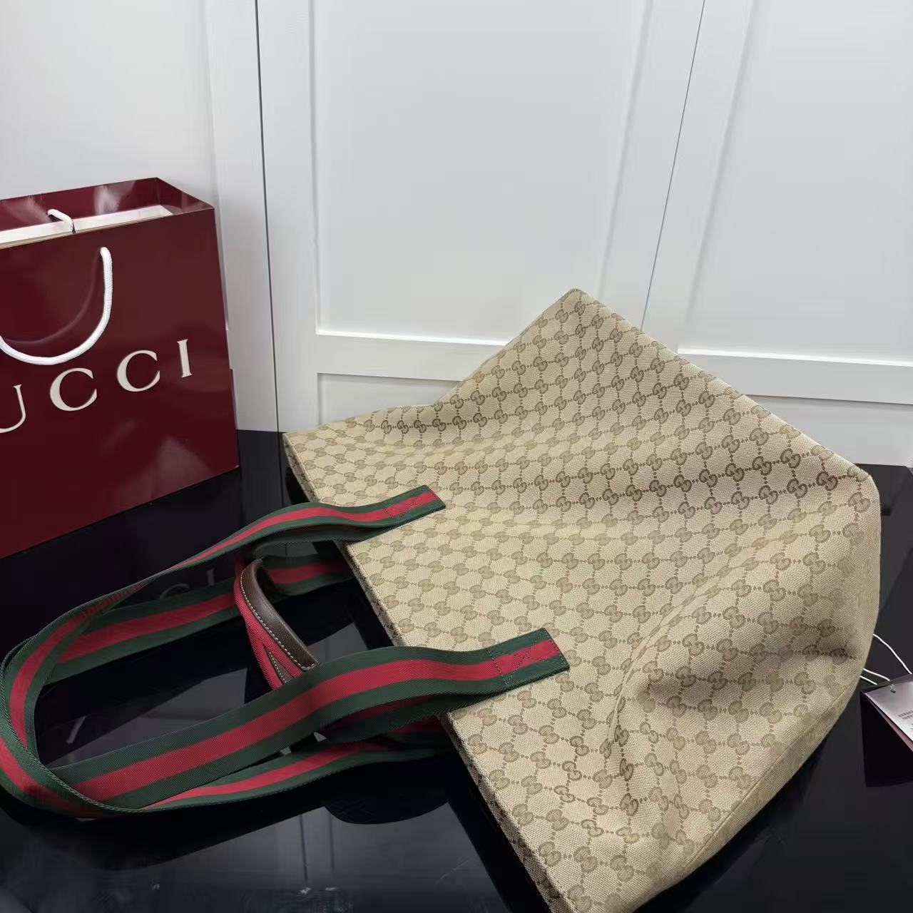 Gucci 2026 Tote Bag 36cm Sand Brown Canvas