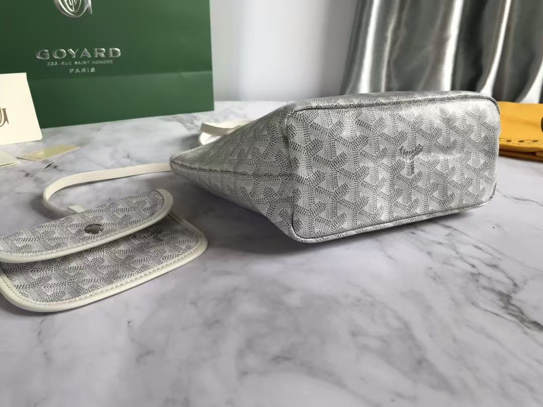 Goyard 2026 Anjou Mini Bag 20cm White Goyardine Canvas