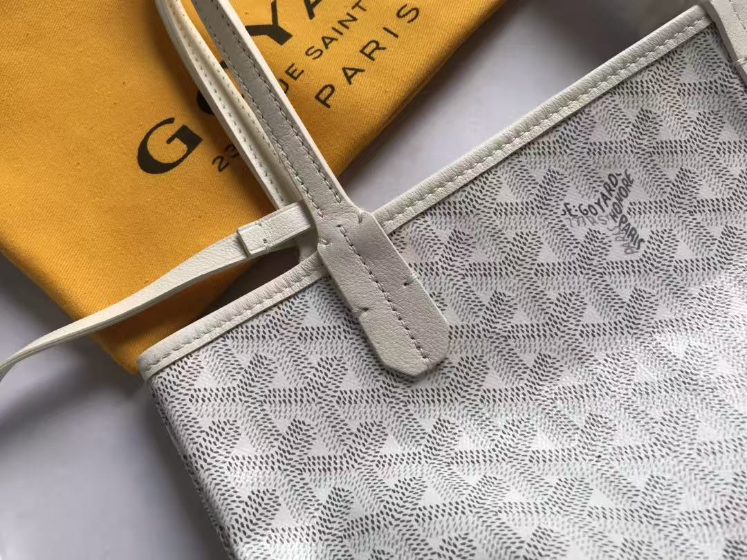 Goyard 2026 Anjou Mini Bag 20cm White Goyardine Canvas