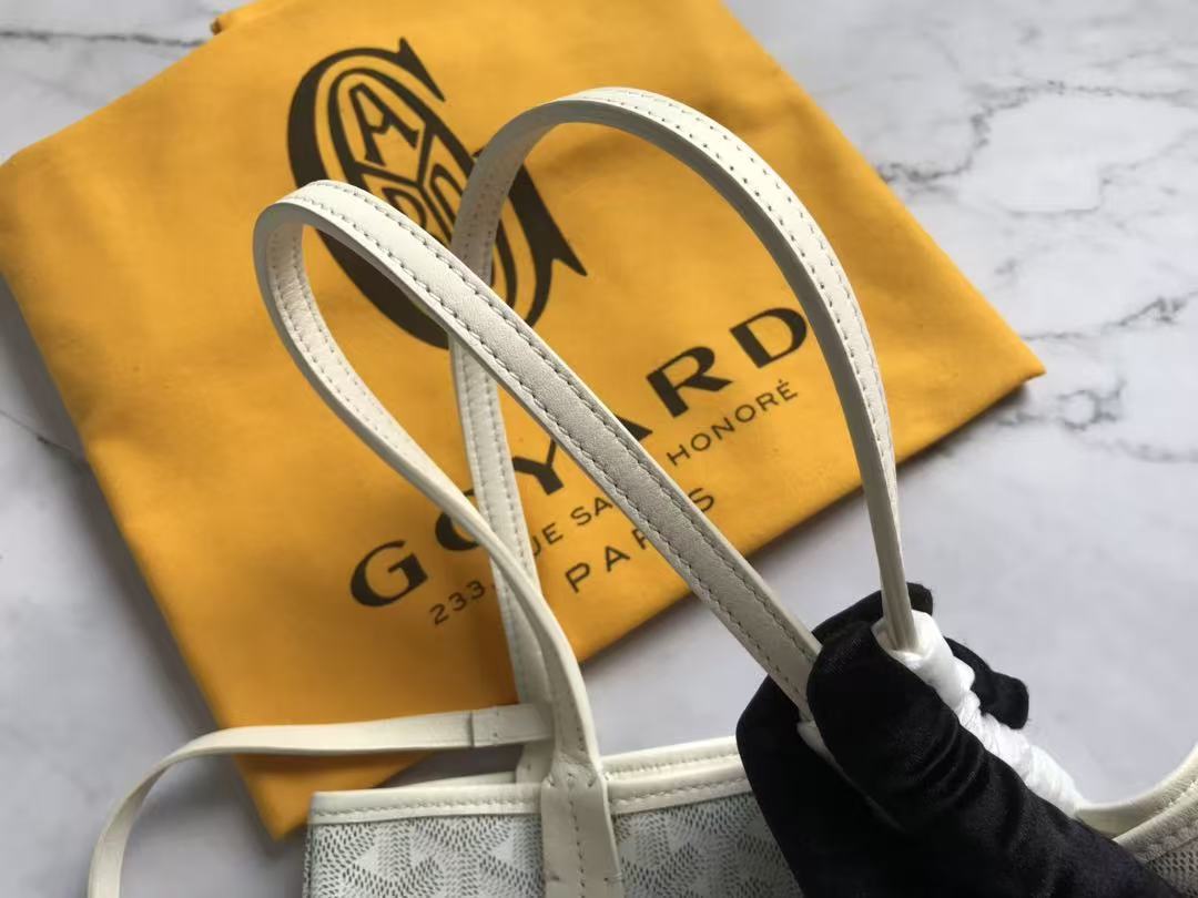 Goyard 2026 Anjou Mini Bag 20cm White Goyardine Canvas