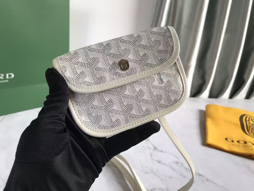Goyard 2026 Anjou Mini Bag 20cm White Goyardine Canvas