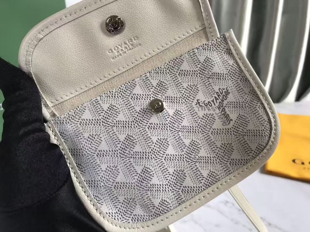 Goyard 2026 Anjou Mini Bag 20cm White Goyardine Canvas