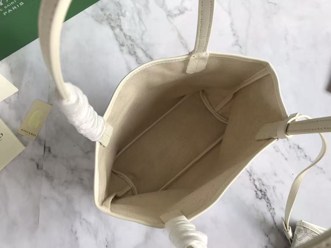 Goyard 2026 Anjou Mini Bag 20cm White Goyardine Canvas