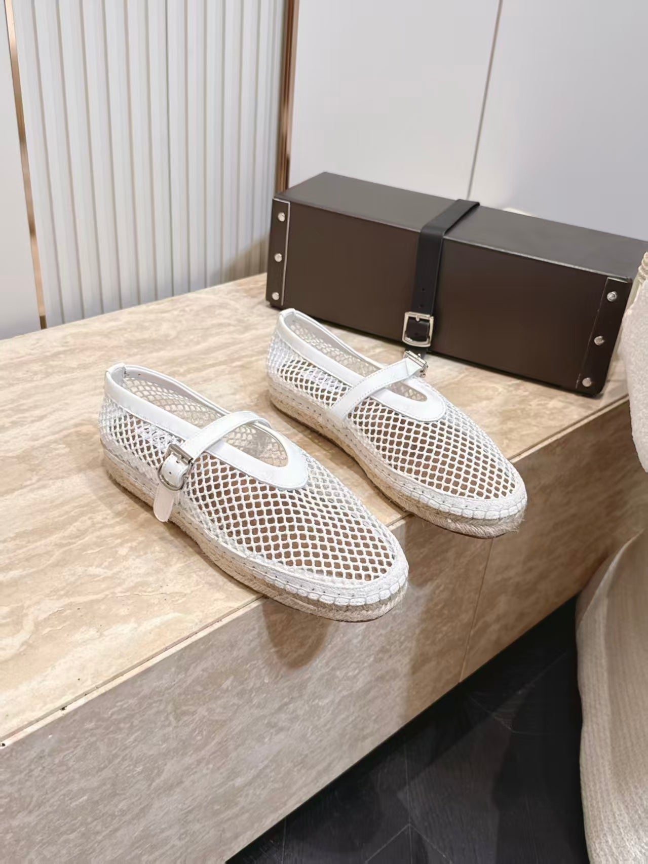 Alaia 2026 Espadrilles Multicolors Fishnet And Patent Leather