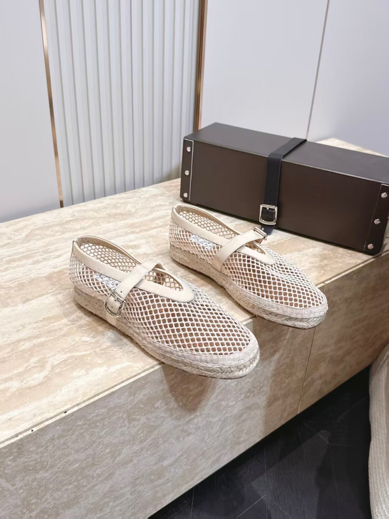 Alaia 2026 Espadrilles Multicolors Fishnet And Patent Leather