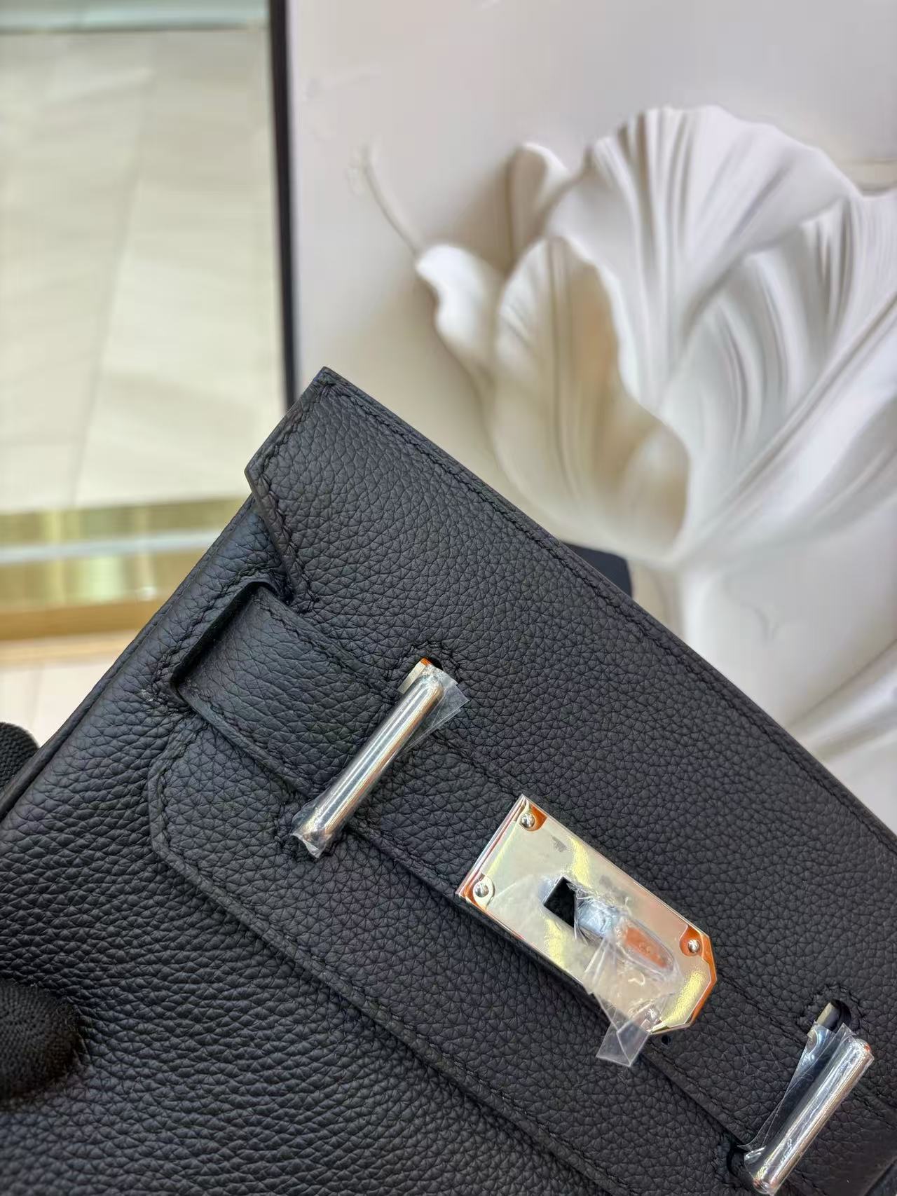 Hermes 2026 Hac a Dos PM Bag 21cm Black Silver Togo Leather