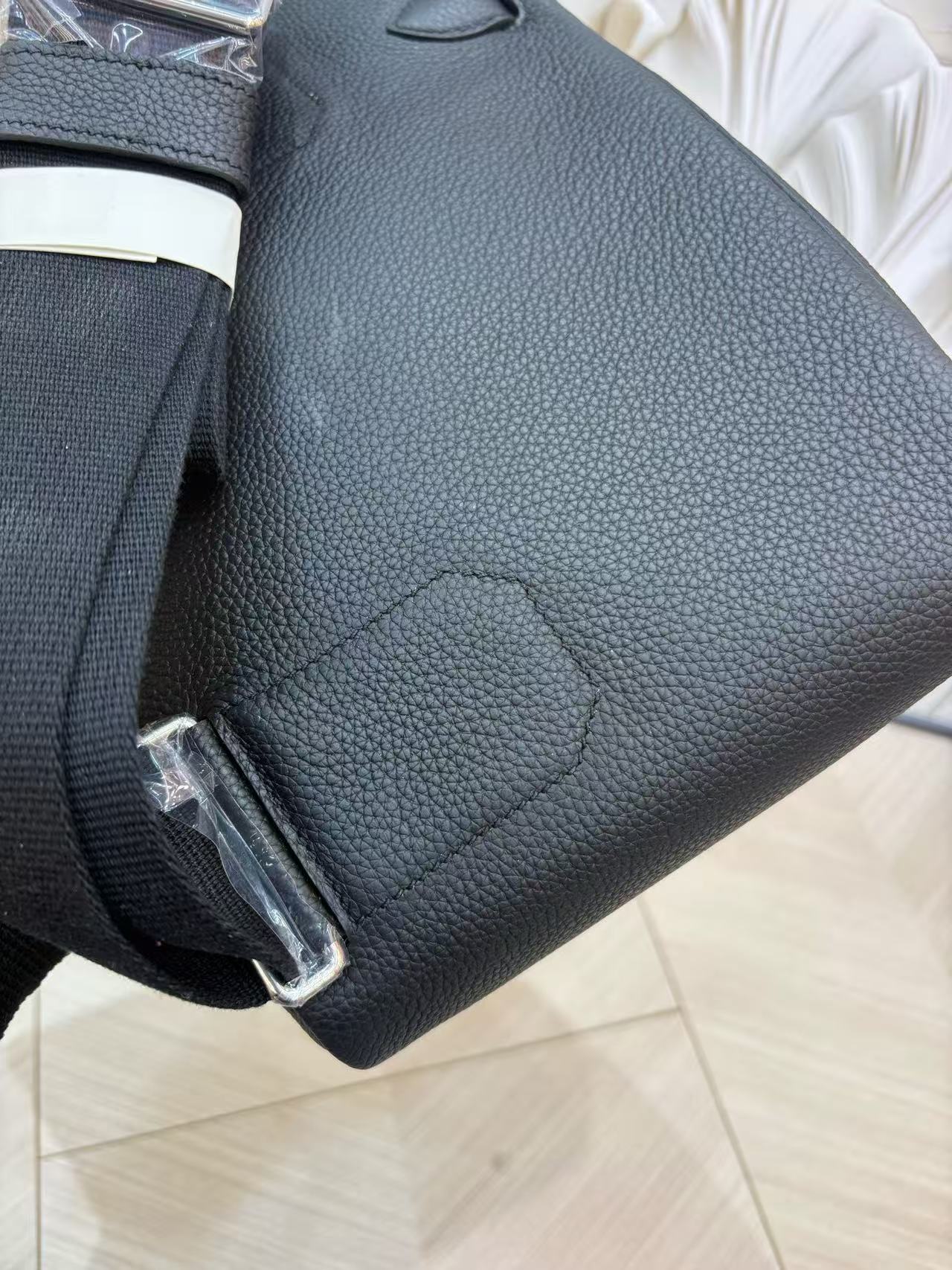 Hermes 2026 Hac a Dos PM Bag 21cm Black Silver Togo Leather