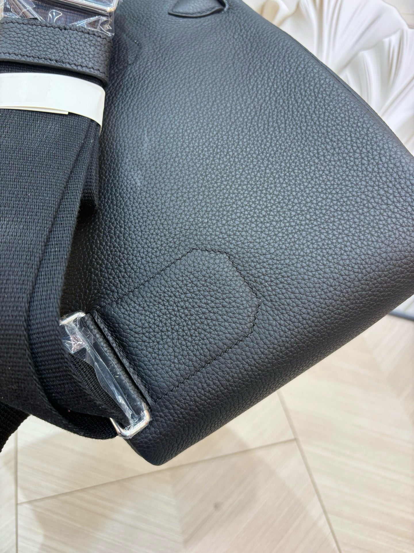 Hermes 2026 Hac a Dos PM Bag 21cm Black Silver Togo Leather