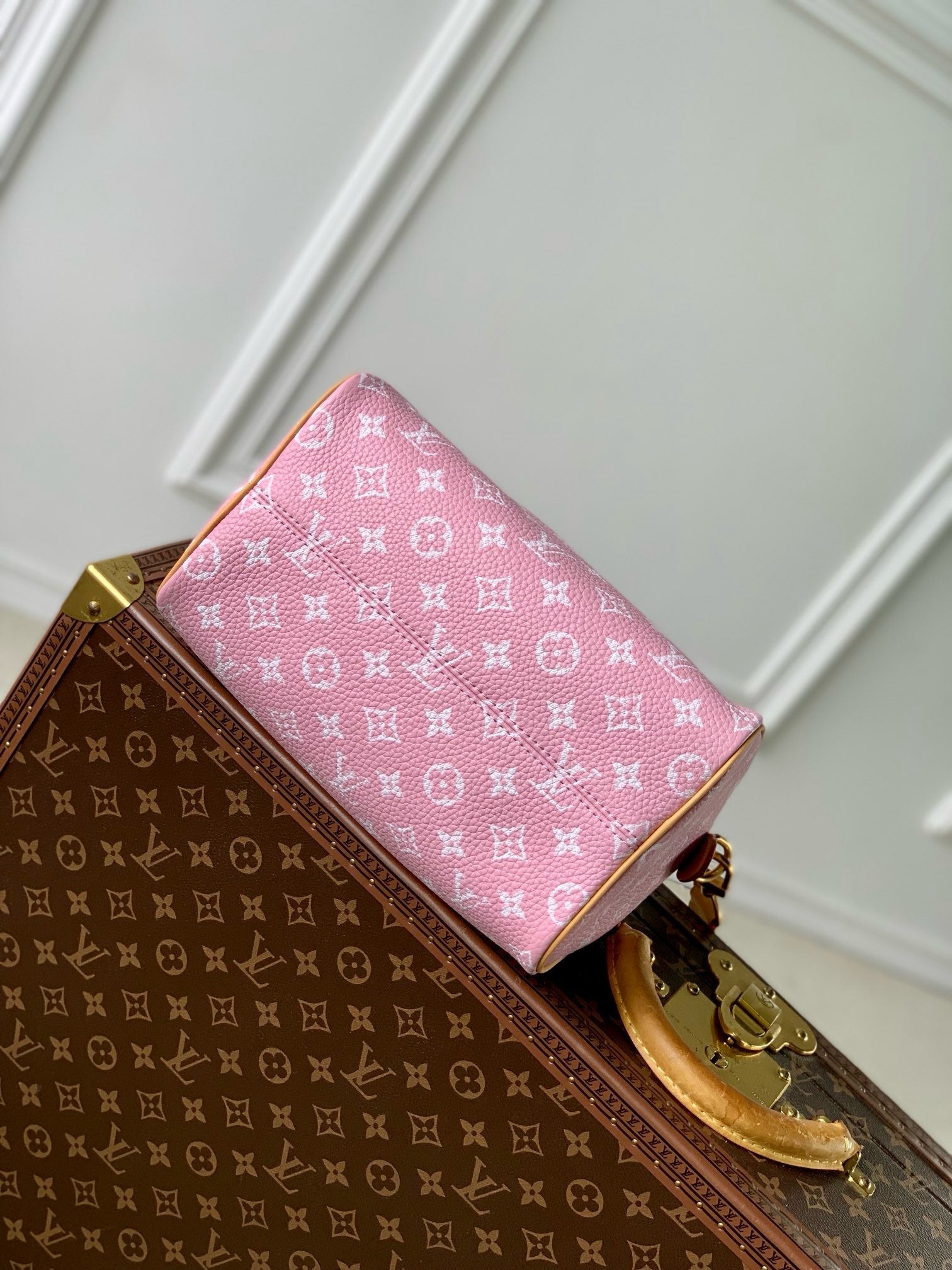 LV 2026 Speedy Bandouliere Bag 25cm Pink Cowhide