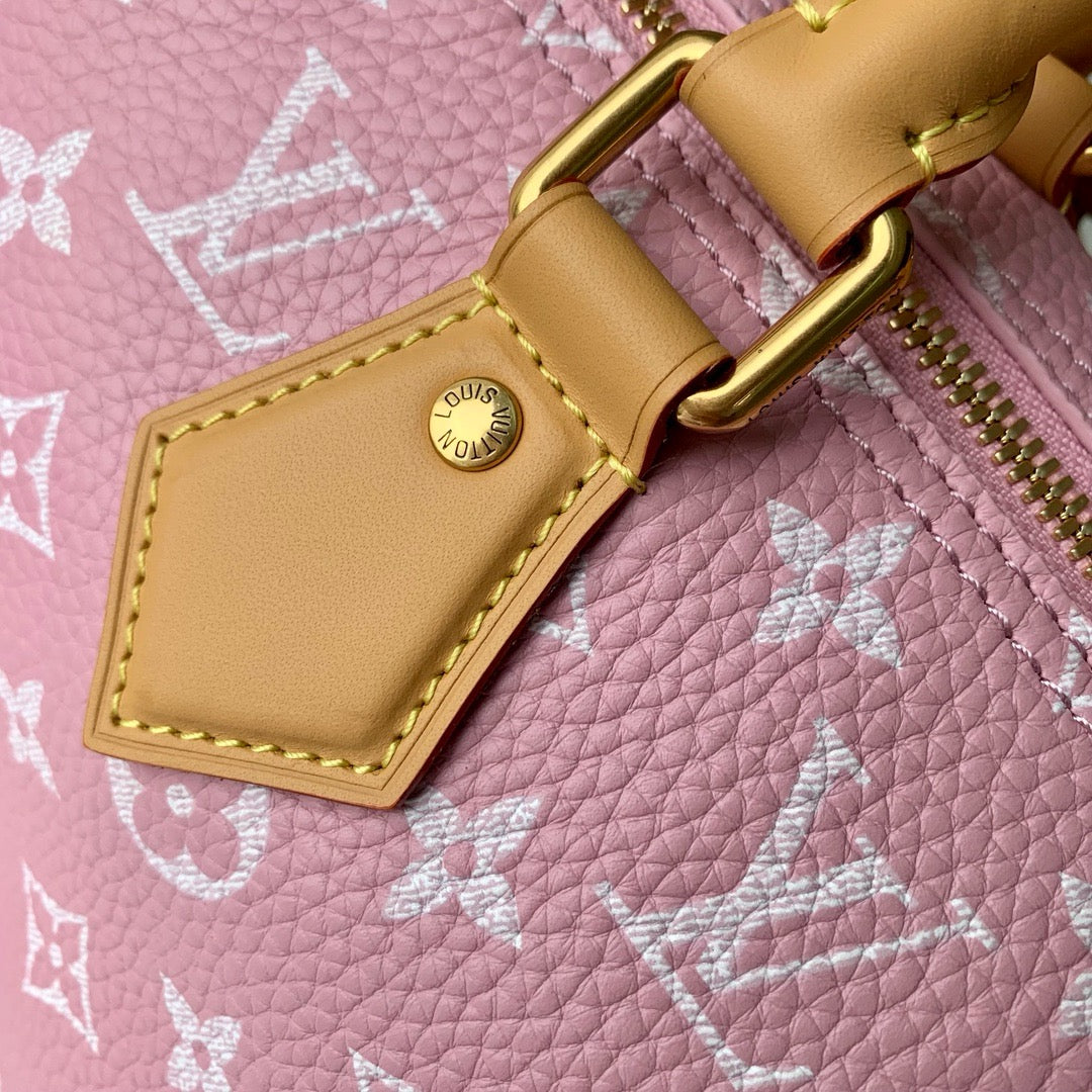 LV 2026 Speedy Bandouliere Bag 25cm Pink Cowhide