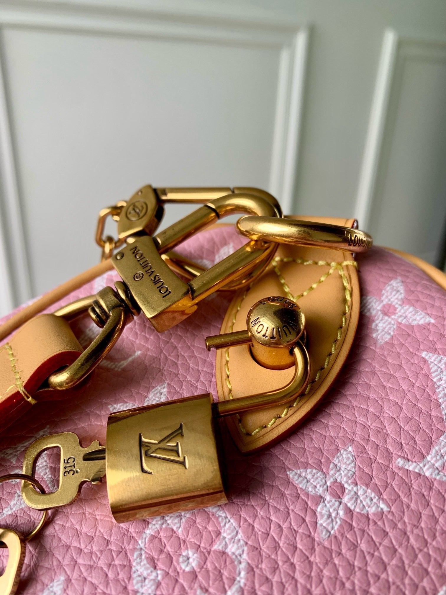 LV 2026 Speedy Bandouliere Bag 25cm Pink Cowhide