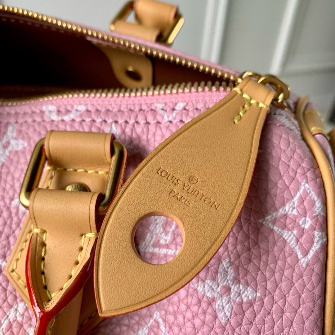 LV 2026 Speedy Bandouliere Bag 25cm Pink Cowhide