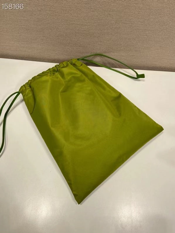 Prada 2026 Wish Drawstring Bag 35cm Green Re-Nylon