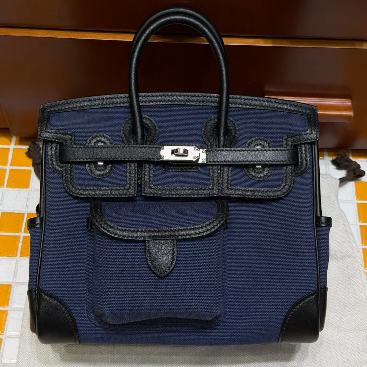 Hermes 2026 Birkin Cargo Bag 25cm Canvas mix Swift Leather