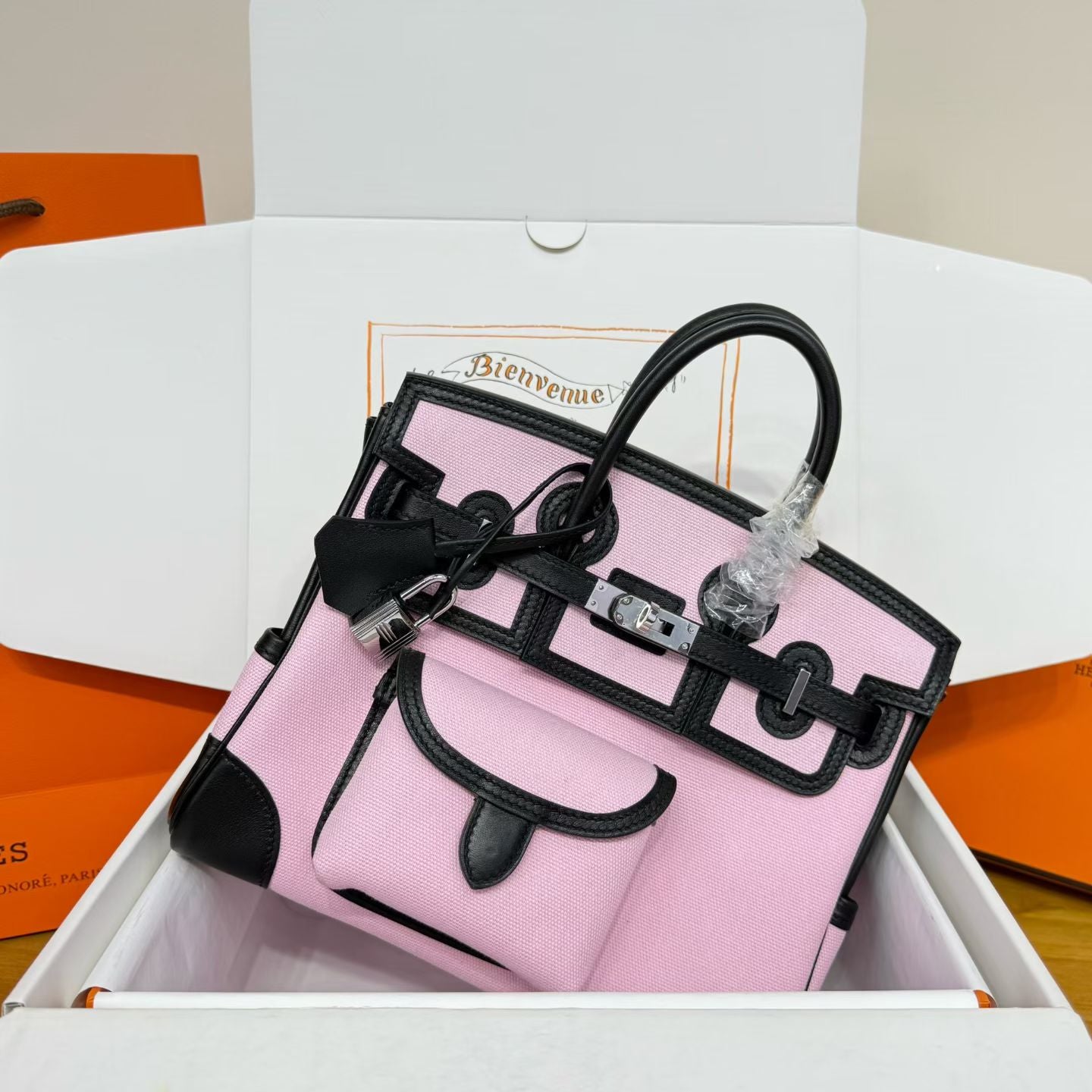 Hermes 2026 Birkin Cargo Bag 25cm Canvas mix Swift Leather