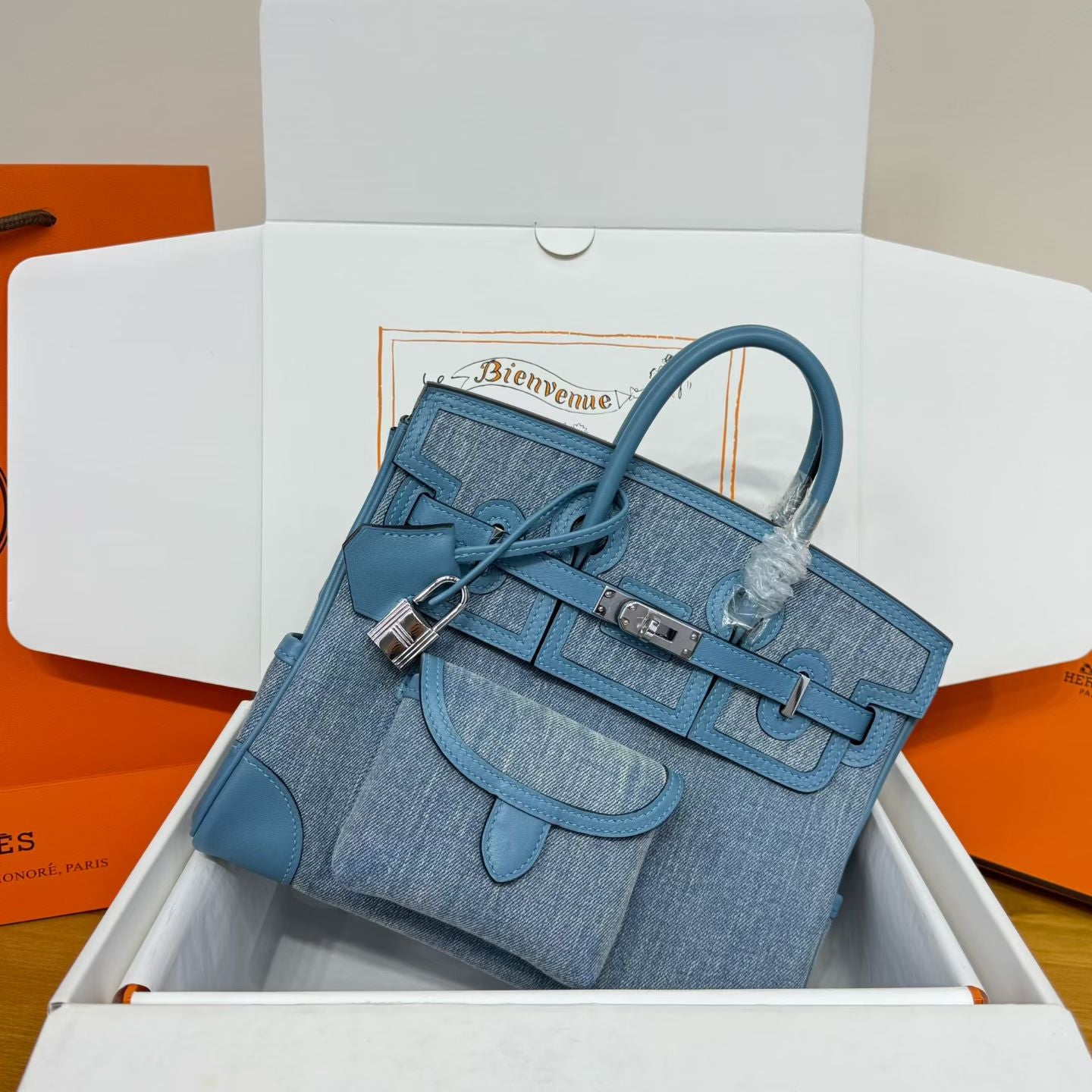 Hermes 2026 Birkin Cargo Bag 25cm Canvas mix Swift Leather