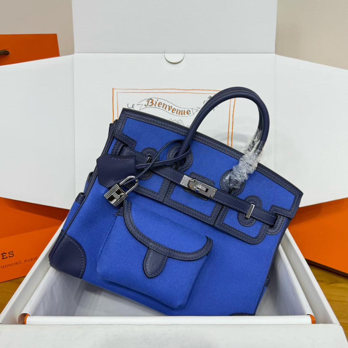 Hermes 2026 Birkin Cargo Bag 25cm Canvas mix Swift Leather
