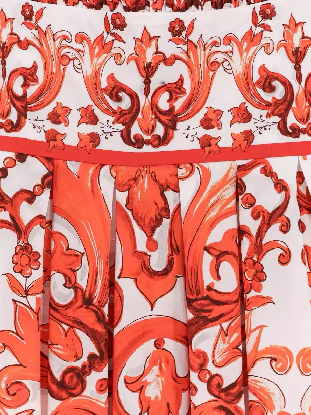 Dolce & Gabbana 2026 Majolica-print Poplin Dress Multicolors Cotton