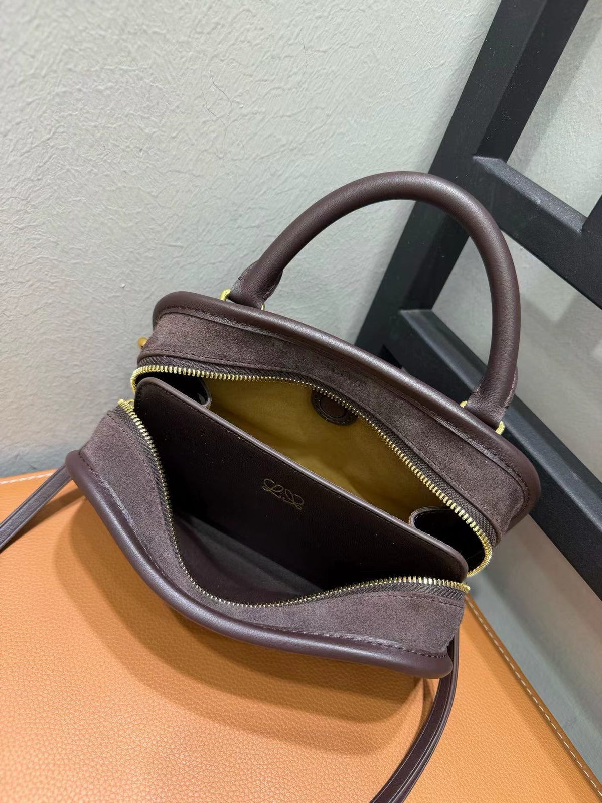 Loewe 2026 Amazona Bag 20cm Dark Chestnut Suede Leather