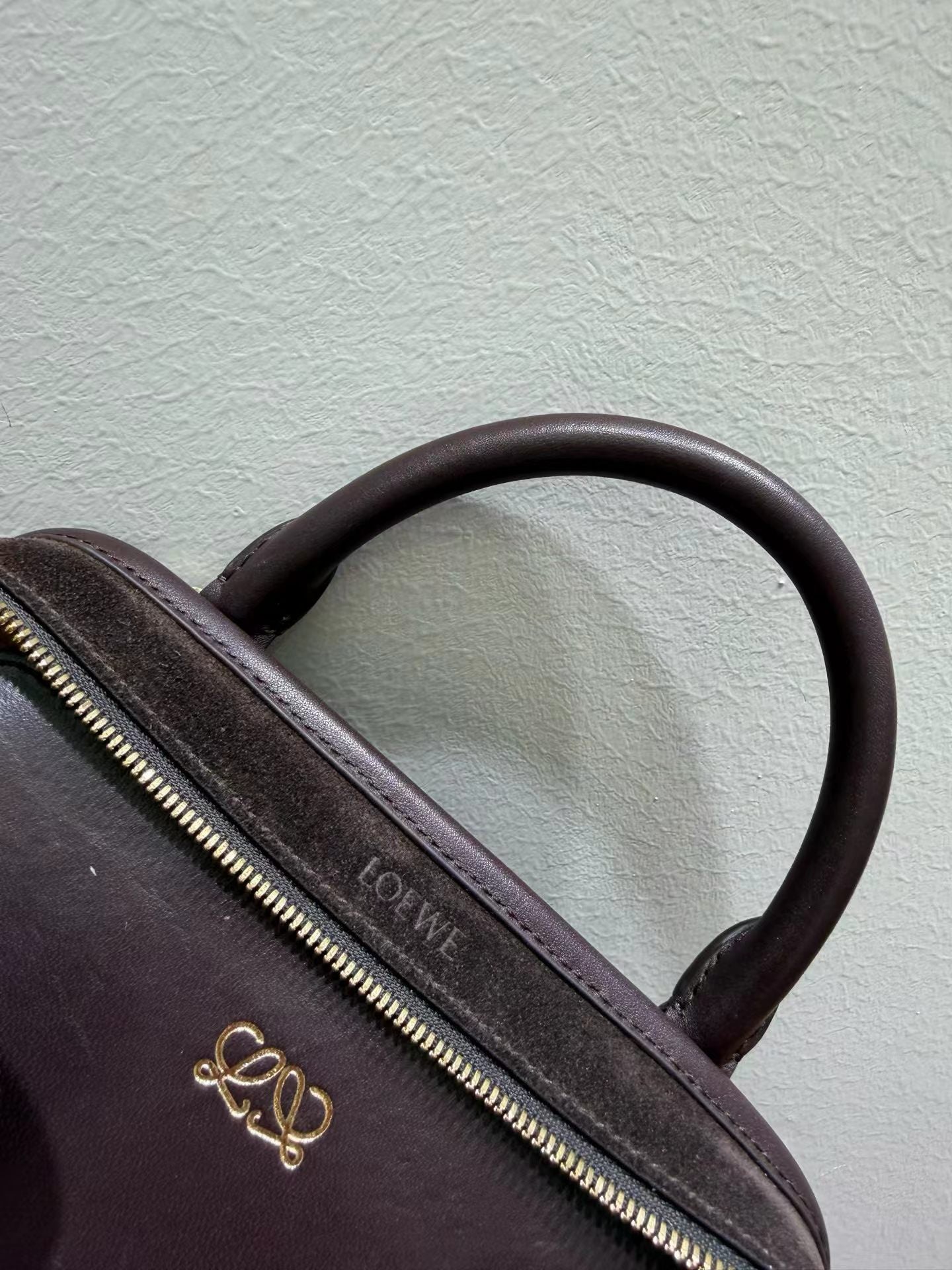 Loewe 2026 Amazona Bag 20cm Dark Chestnut Suede Leather