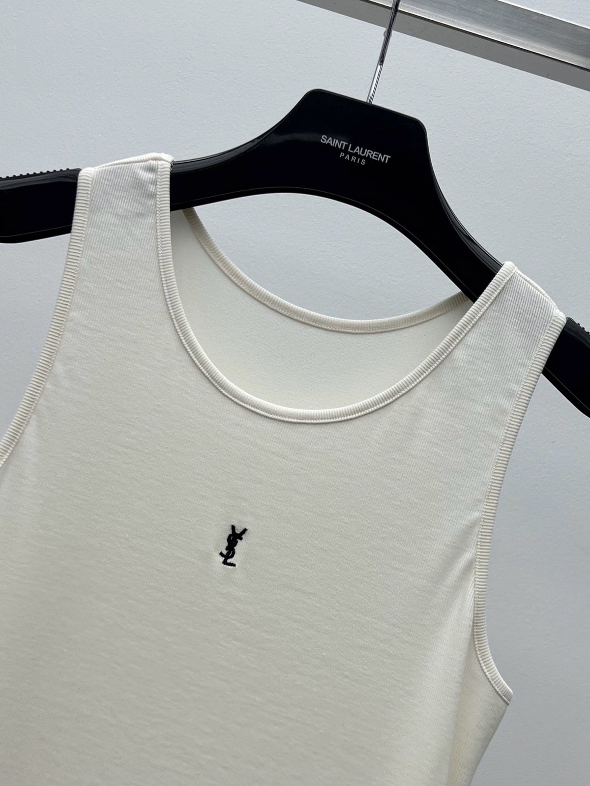 YSL 2026 Tank Top Off-white Cotton